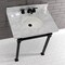 Kingston Brass KVPB30MOQ0 30-Inch Carrara Marble Console Sink, Marble White/Matte Black KVPB30MOQ0 - alternate 2